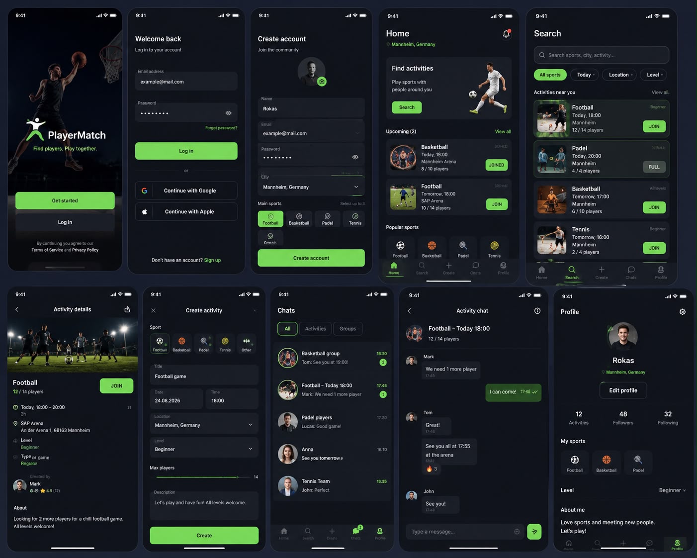 DEXATH app screens
